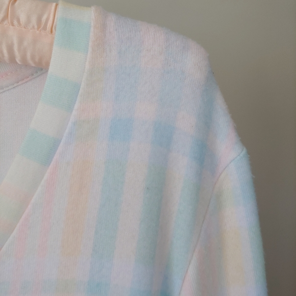 Wildfox Baggy Beach Jumper Plaid V-neck Sweater Top Size Medium Pastel - Picture 11 of 15